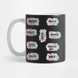 cute subject labels for school supplies Mug